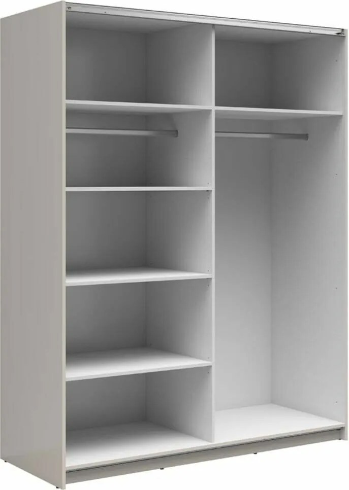 Kledingkast Livevaro 119, Kasjmier, 196x154x60cm, 142.2 kg, Kledingkast deuren: Schuivend, Aantal planken: 5, Aantal planken: 5