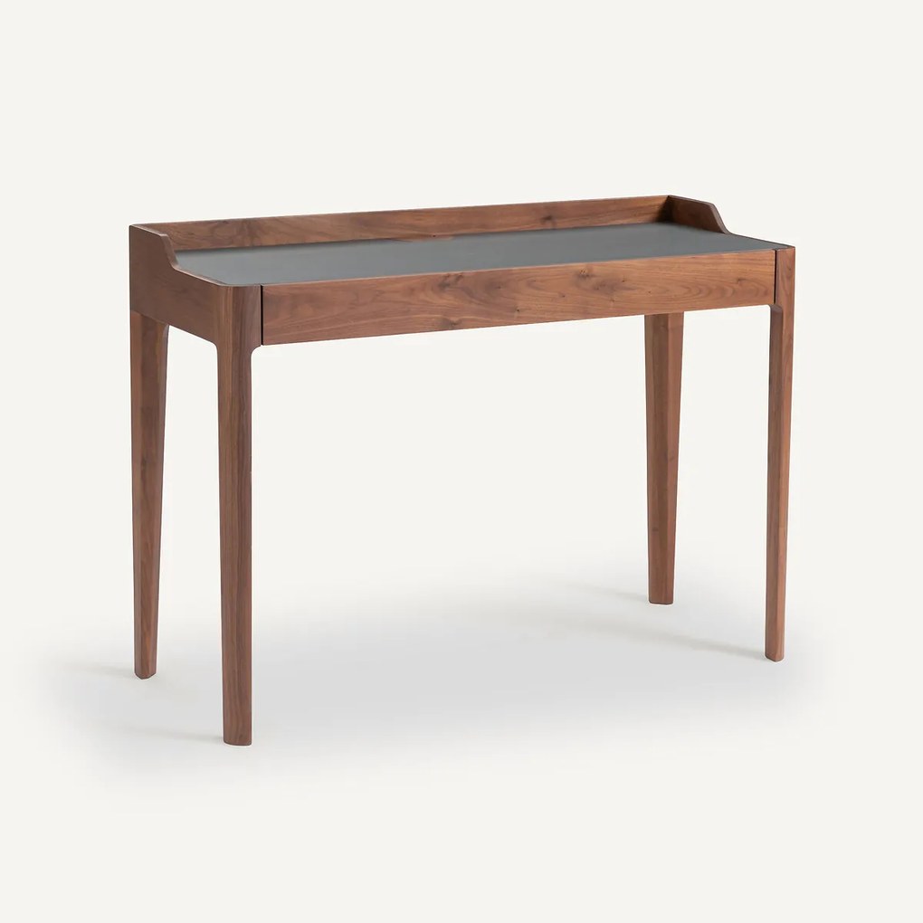 Bureau notenhout/linoleum, Junius design E. Gallina