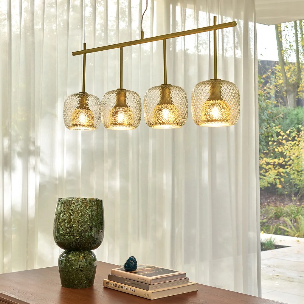 Lijn hanglamp met 4 bollen Mistinguett