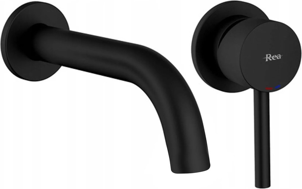 Inbouw wastafelkraan Rea Lungo Black + BOX
