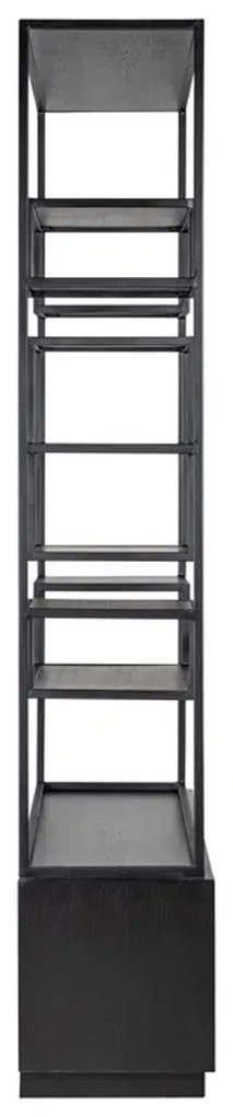Richmond Interiors Bonvoy Open Vakken Kast Asymmetrisch Zwart Eiken - 120x40x222cm.