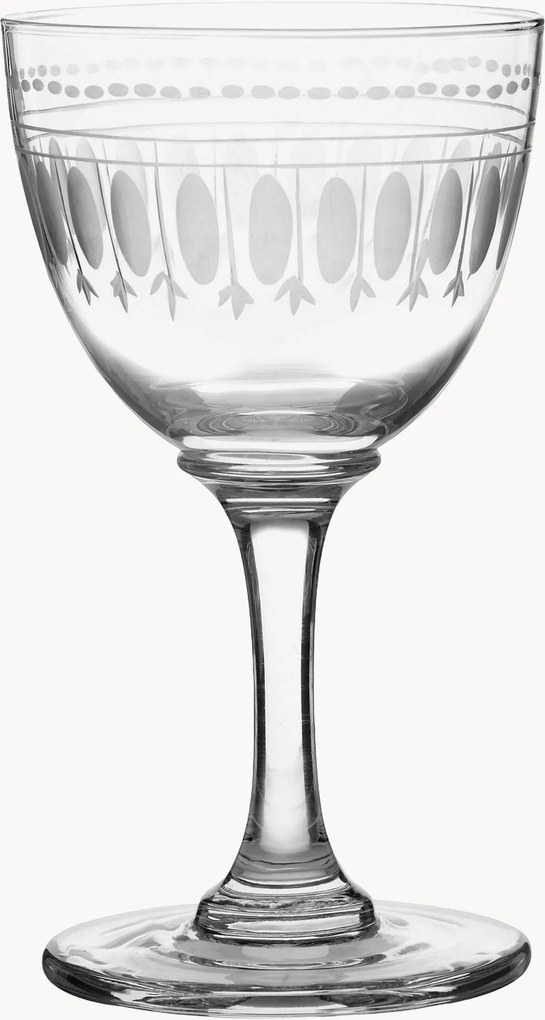 Mondgeblazen kristallen likeurglazen Ovals, 6-delig