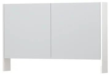 INK SPK3 Spiegelkast - 120x14x74cm - 2 deuren - dubbelzijdige Spiegel - open planchet - schakelaar en stopcontact - MDF lak wit hoogglans 1110256