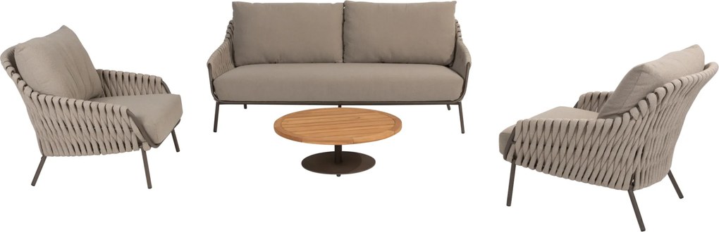 Montera stoel bank loungeset 4 delig teak rope terre 4 Seasons Outdoor