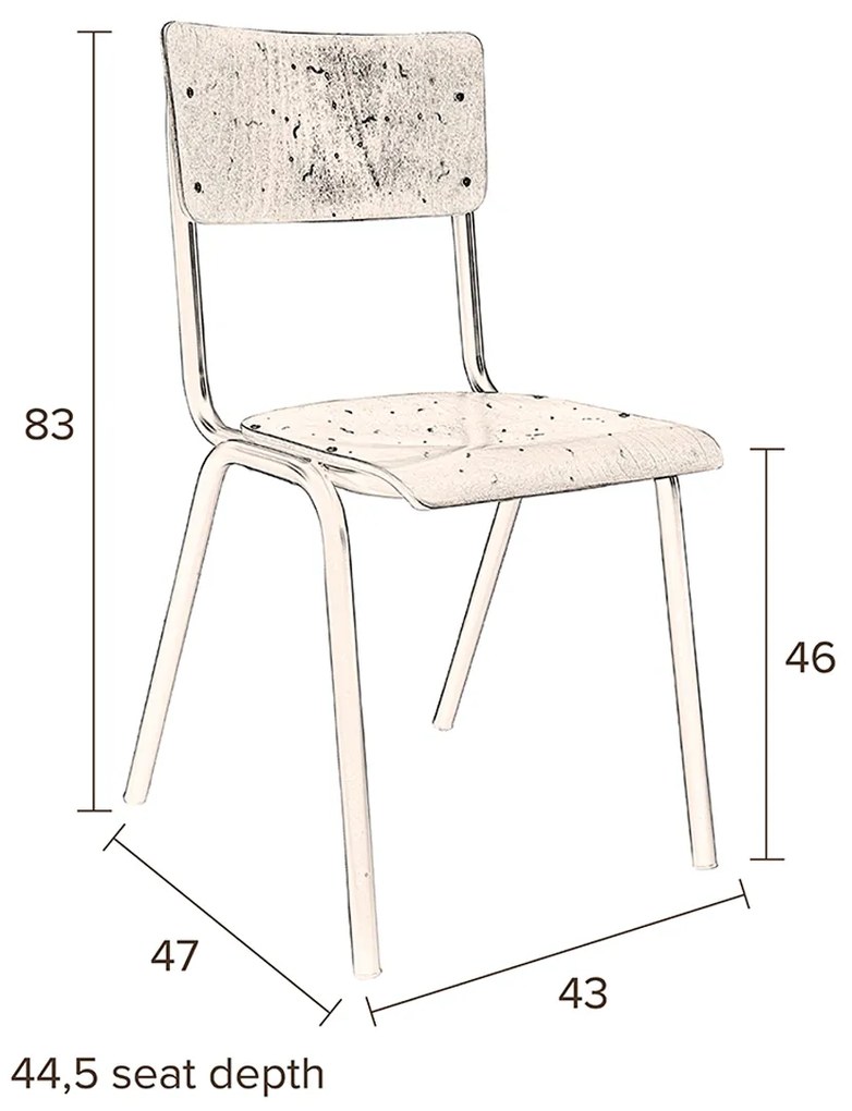 Dutchbone Scuola Vintage Schoolstoel Hout