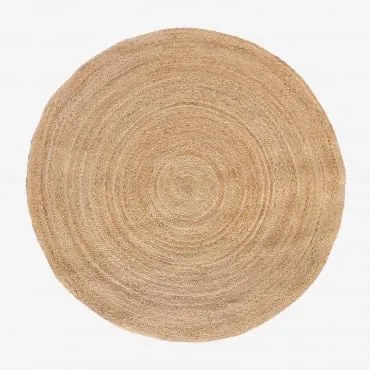 Jute Vloerkleed Rond (ø145 Cm) Neferet Yute - Sklum