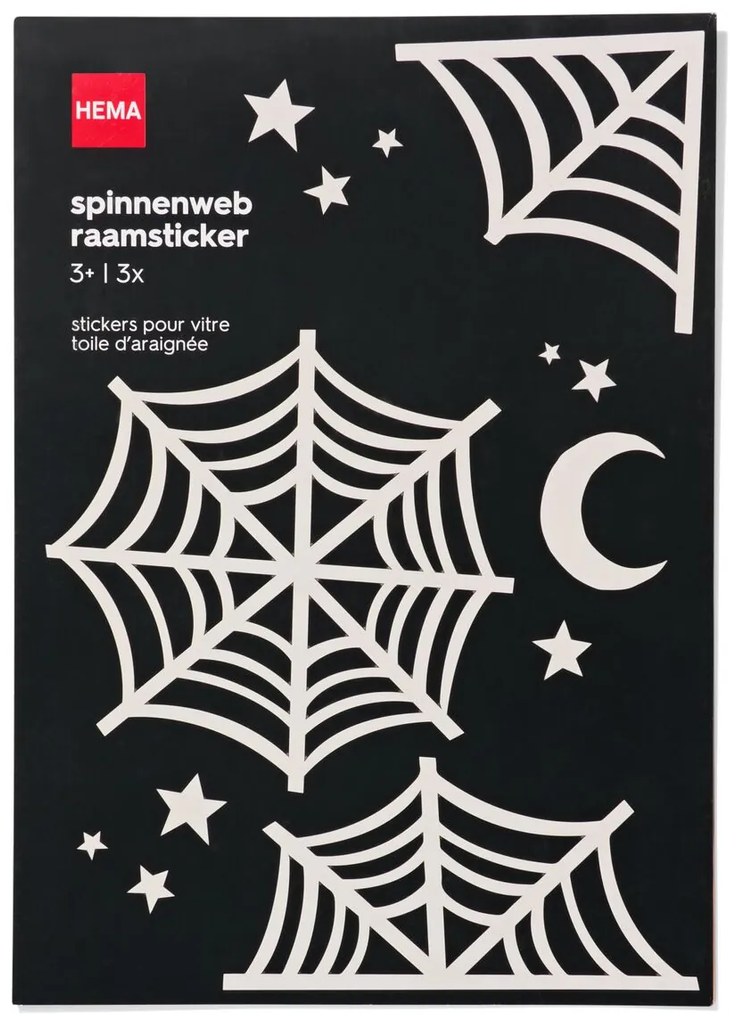 HEMA Raamstickers Spinnenweb 40x30 - 3 Vel