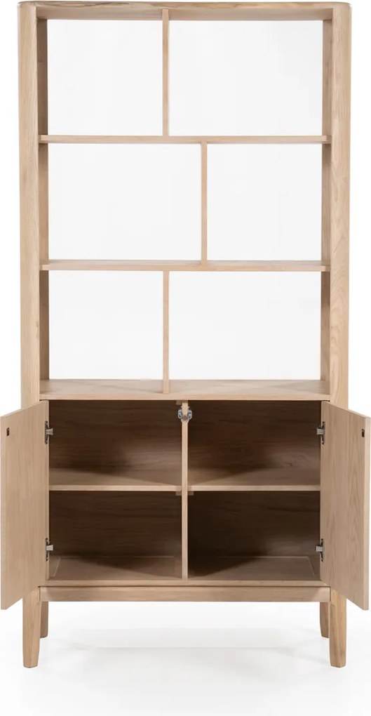 Vakkenkast Licht Eiken Hout - 90x40x180cm.