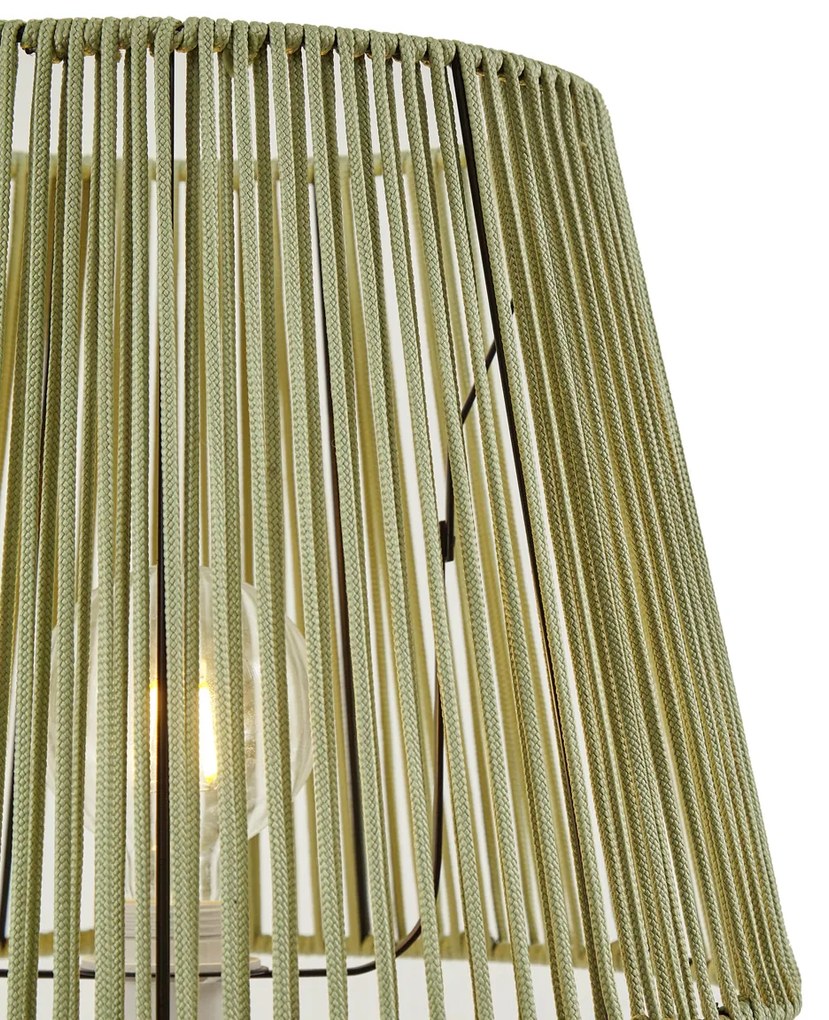 Buiten vloerlamp wit met kap groen touw IP44 / IP54 - Virginia JaylaJapandi E27 IP44 Buitenverlichting rond