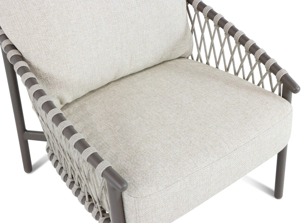 Stoel en Bank Loungeset 5 personen Aluminium/rope Taupe 4 Seasons Outdoor Allora/Salerno