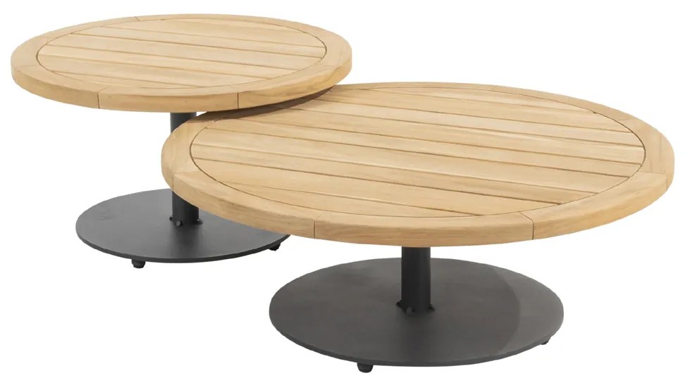4 Seasons Outdoor Furore loungebank XL met draaifauteuil SALE Loungeset houtkleur weerbestendig