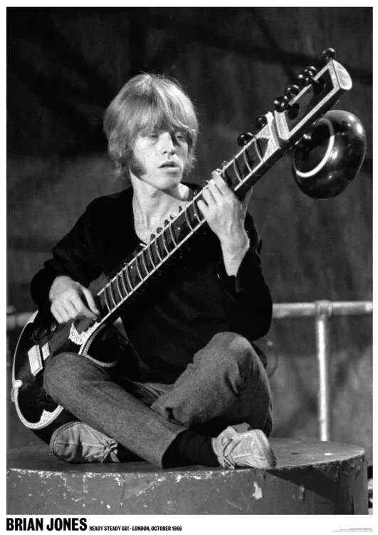 Poster Rolling Stones / Brian Jones  - Ready Steady Go / Sitar