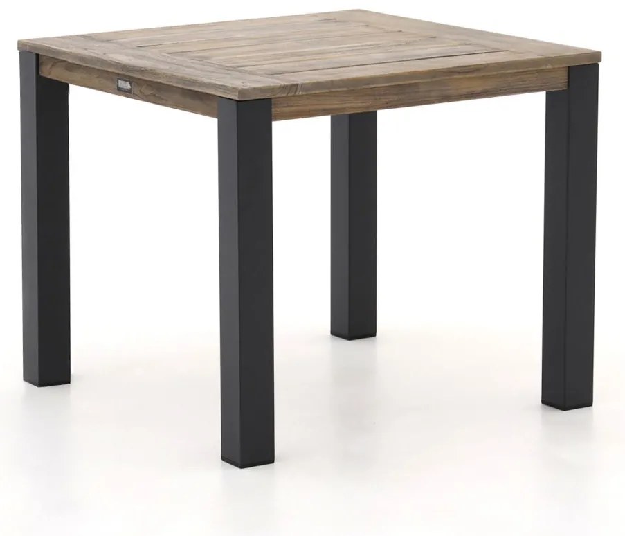 Tuin eettafel ROUGH | Vierkant  | Tuintafel Teakhout | 90x90cm | 4 personen | Kees Smit Tuinmeubelen