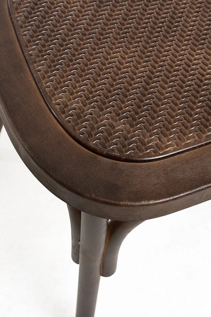 Set Van 4 Altea Polypropyleen Stoelen Met Rattan Houteffect