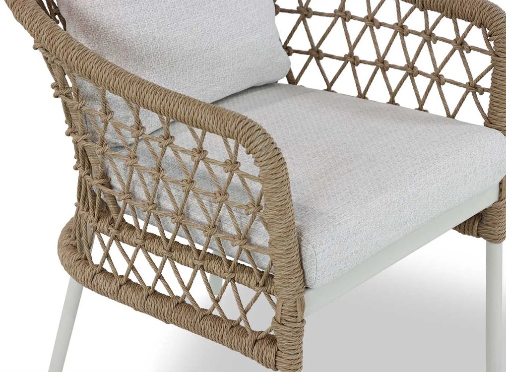 Tuinset 6 personen 225 cm Aluminium/wicker Taupe Coco Bali/Almeria