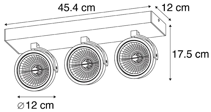 Design spot grijs verstelbaar 3-lichts - Go