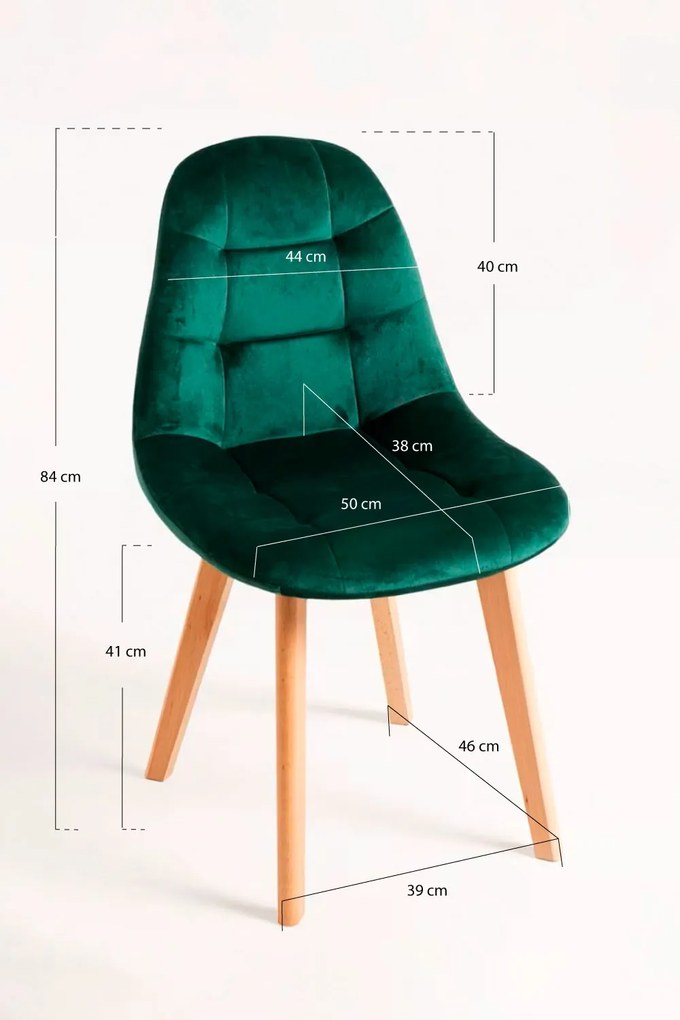 Set 4 Kelen Fluwelen Stoelen