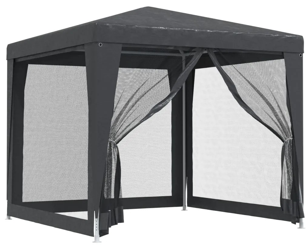 vidaXL Partytent met 4 mesh zijwanden 2,5x2,5 m HDPE antracietkleurig