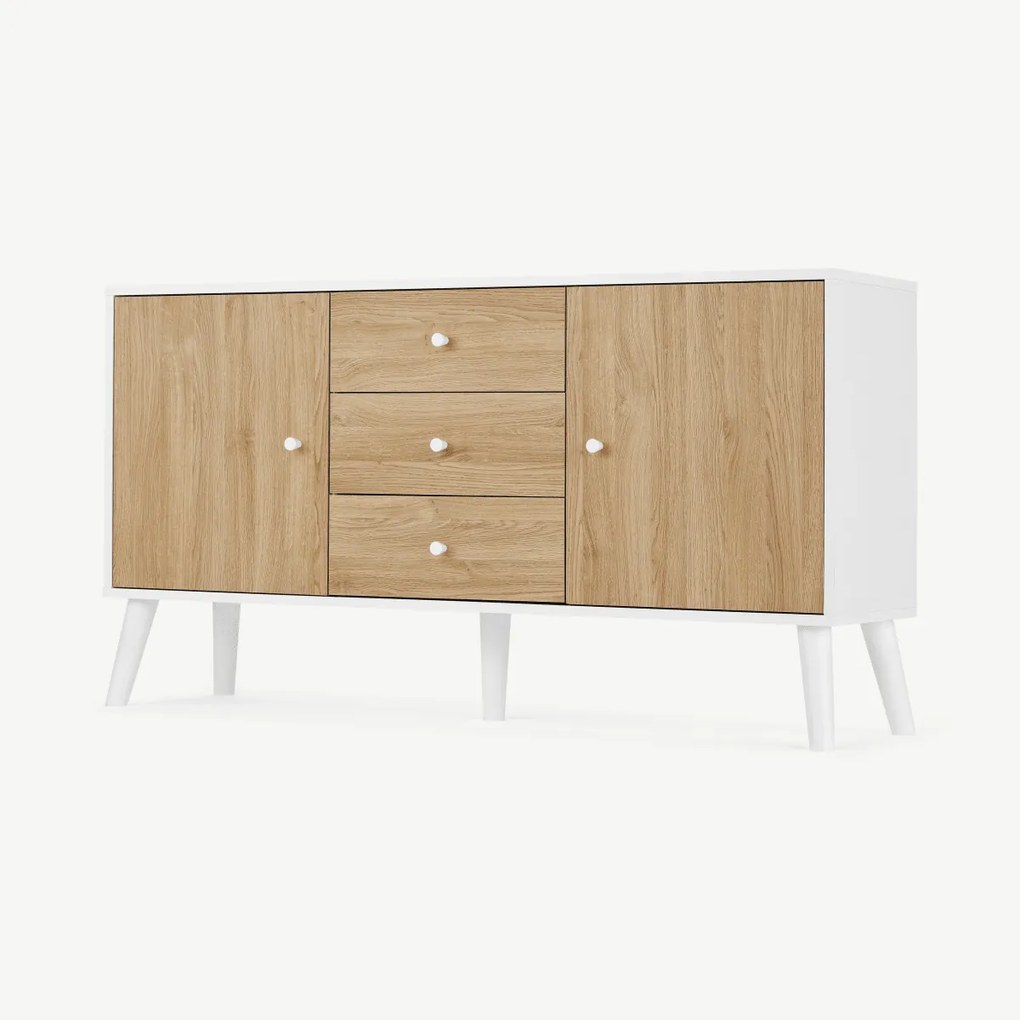 Larsen groot dressoir, eiken effect en wit