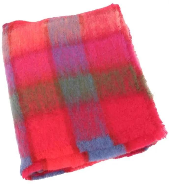 John Hanly - Plaid Brushed Mohair - Rood/Roze
