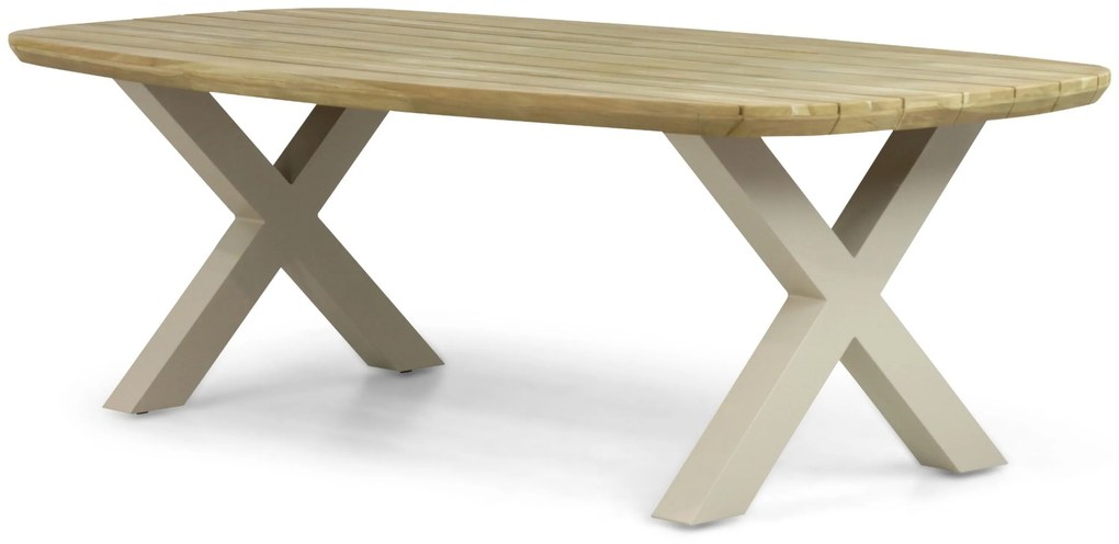 Dining Tuintafel rechthoekig 240 x 100 cm Aluminium/Teak Taupe Falcon/Cardiff