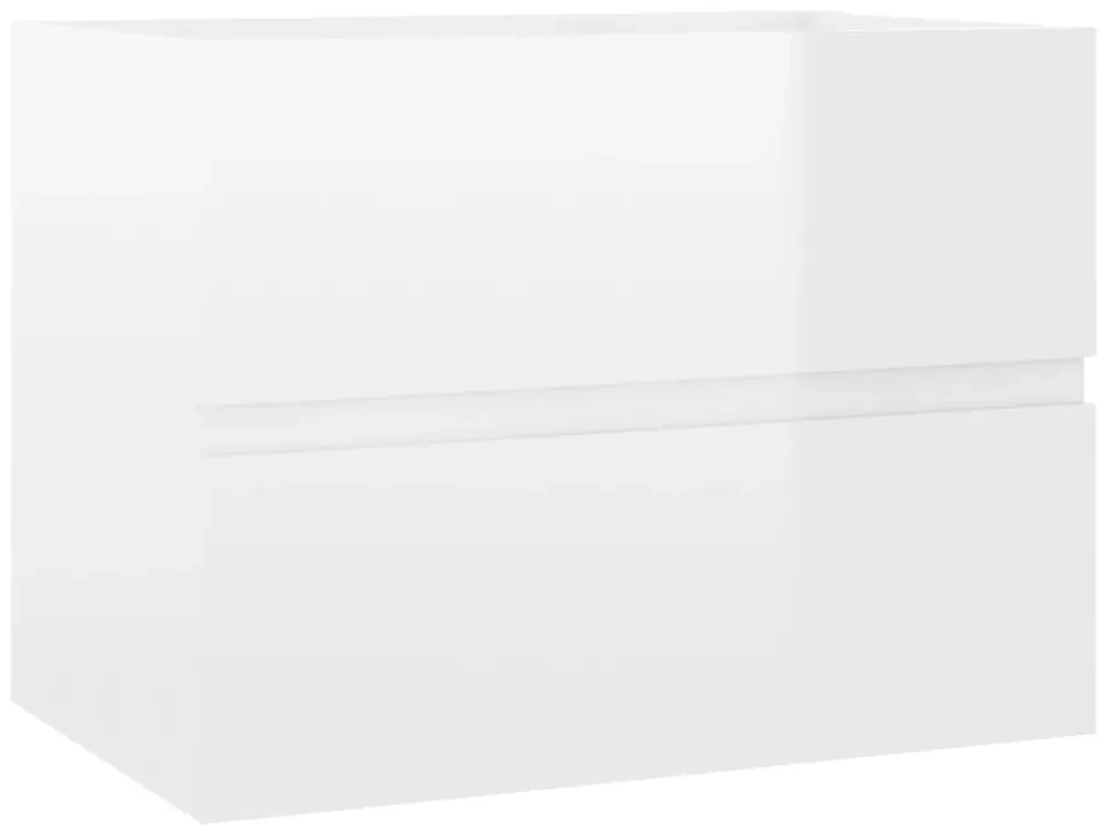 vidaXL Wastafelkast 60x38,5x45 cm spaanplaat hoogglans wit