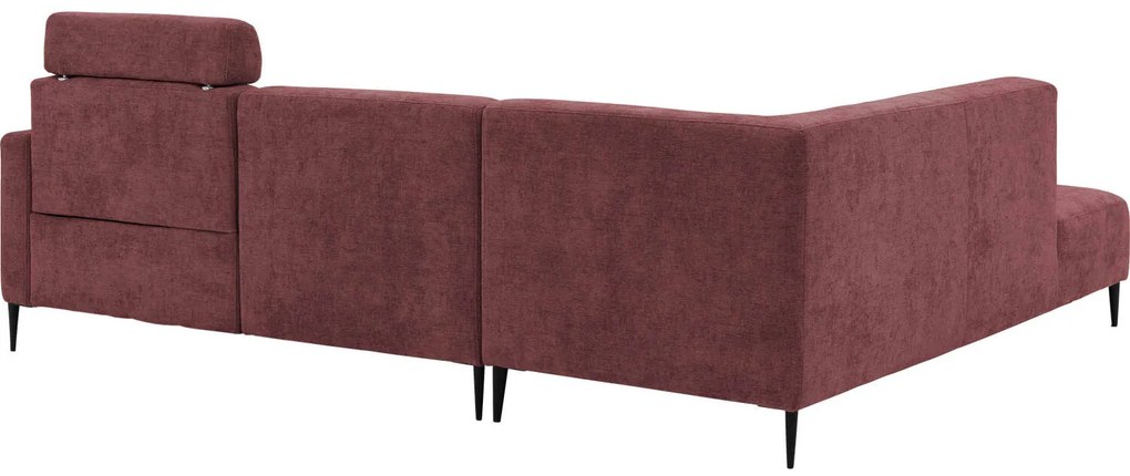 Goossens Hoekbank Tiolo Met Relaxfunctie En Hoofdsteun rood, stof, 3-zits, modern design met ligelement links