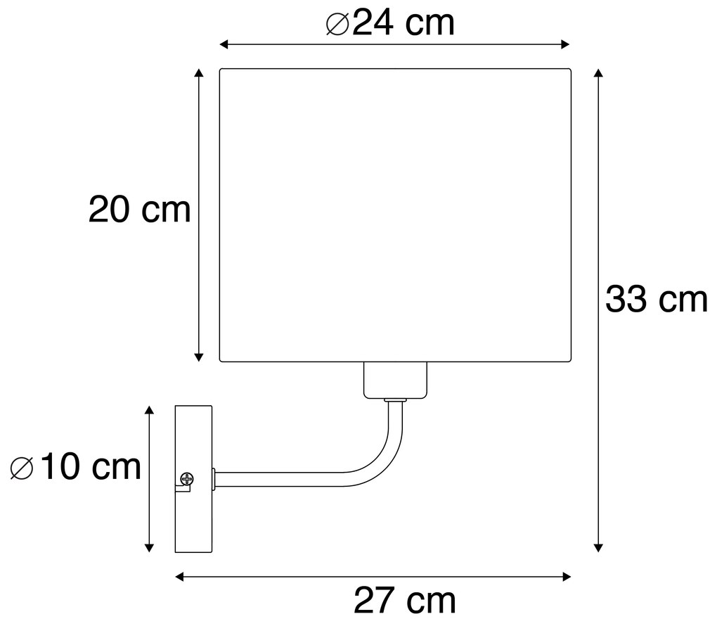 Klassieke wandlamp goud stoffen kap wit - Cas