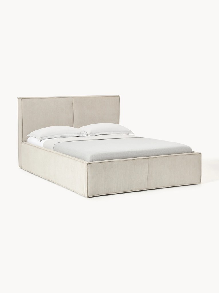 Corduroy gestoffeerd bed Dream met opbergruimte