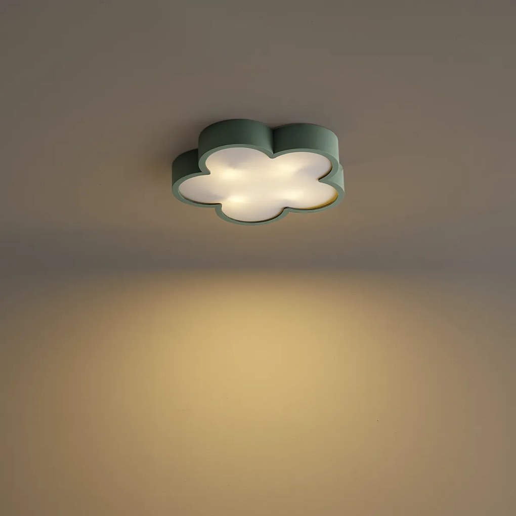 Kinder plafondlamp groen met wit - Lucille