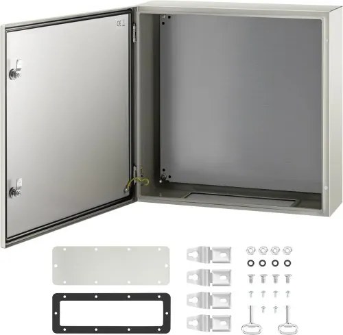 VEVOR schakelkast koolstofstaal verdeelkast industriële behuizing 60x60x20cm schakelkast IP66 & NEMA waterdichte aansluitdoos powerbox ideaal voor fabrieken bouwplaatsen winkelcentra etc.