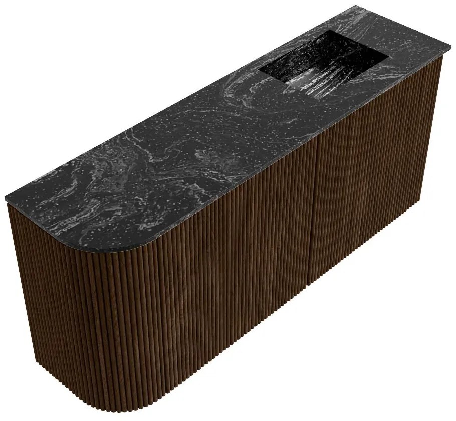 Mondiaz Joya DLux 90cm toiletmeubel ronding links walnut met wastafel faye rechts zonder kraangat lava