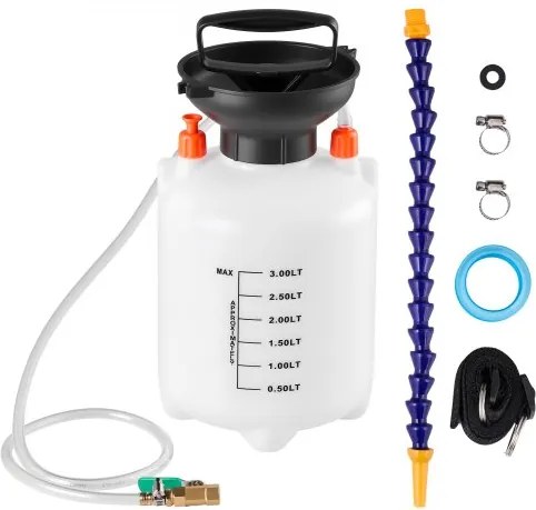 VEVOR Versnellingsbakoliepomp, 3 liter, olievuller, handgeschakelde versnellingsbakolietransferpomp met slang en HDPE-tank, pompgereedschap met PTFE-band, auto-olievulsysteem, vulapparaat voor handgeschakelde transmissievloeistof