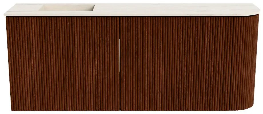 Mondiaz Joya DLux 100cm toiletmeubel ronding rechts ruby met wastafel faye links 1 kraangat meli