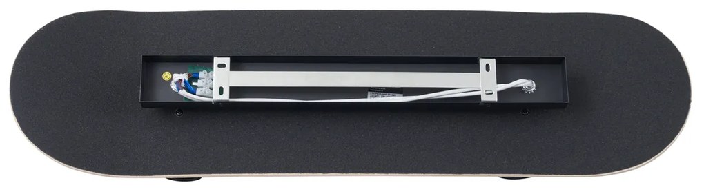 Wandlamp zwart met blauw 78cm - Skateboard