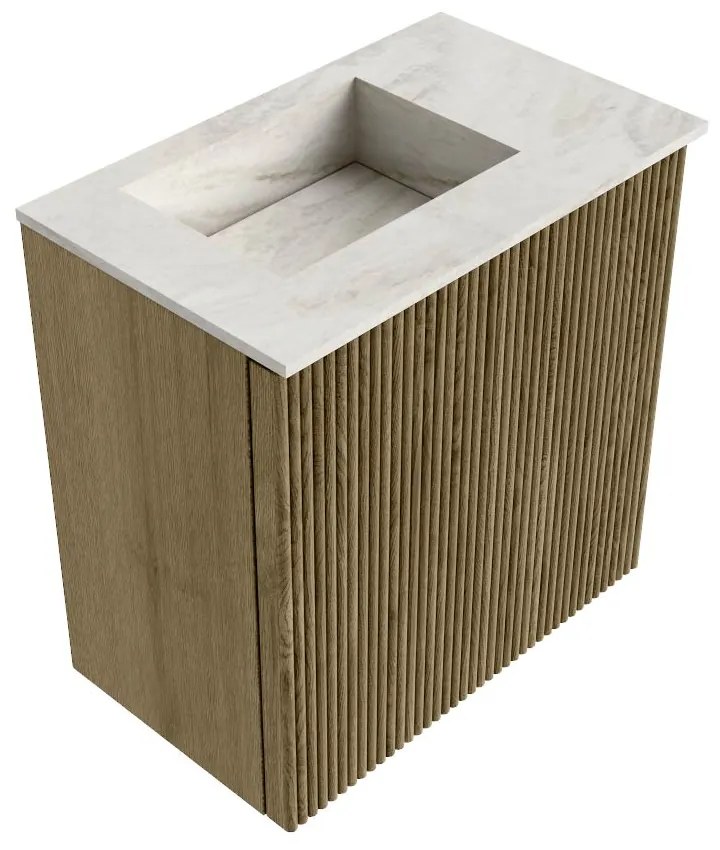 Mondiaz Joya DLux 40cm toiletmeubel dusk met wastafel faye links zonder kraangat ostra