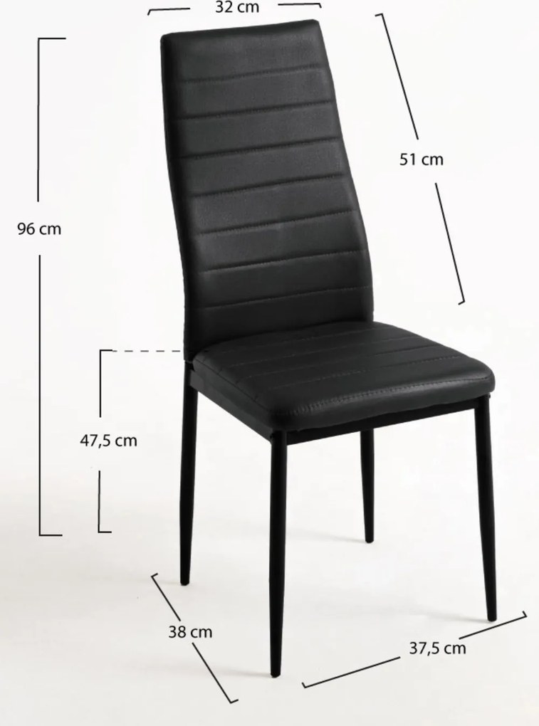 Set 4 Lauter Kunstlederen Stoelen