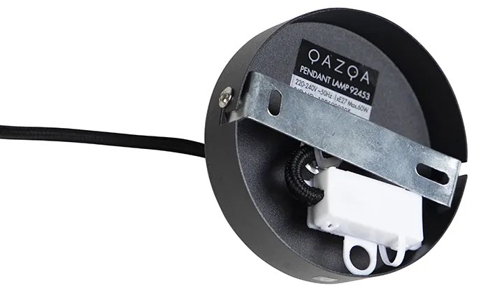 Hanglamp met velours kap pauw met goud 50 cm - Combi