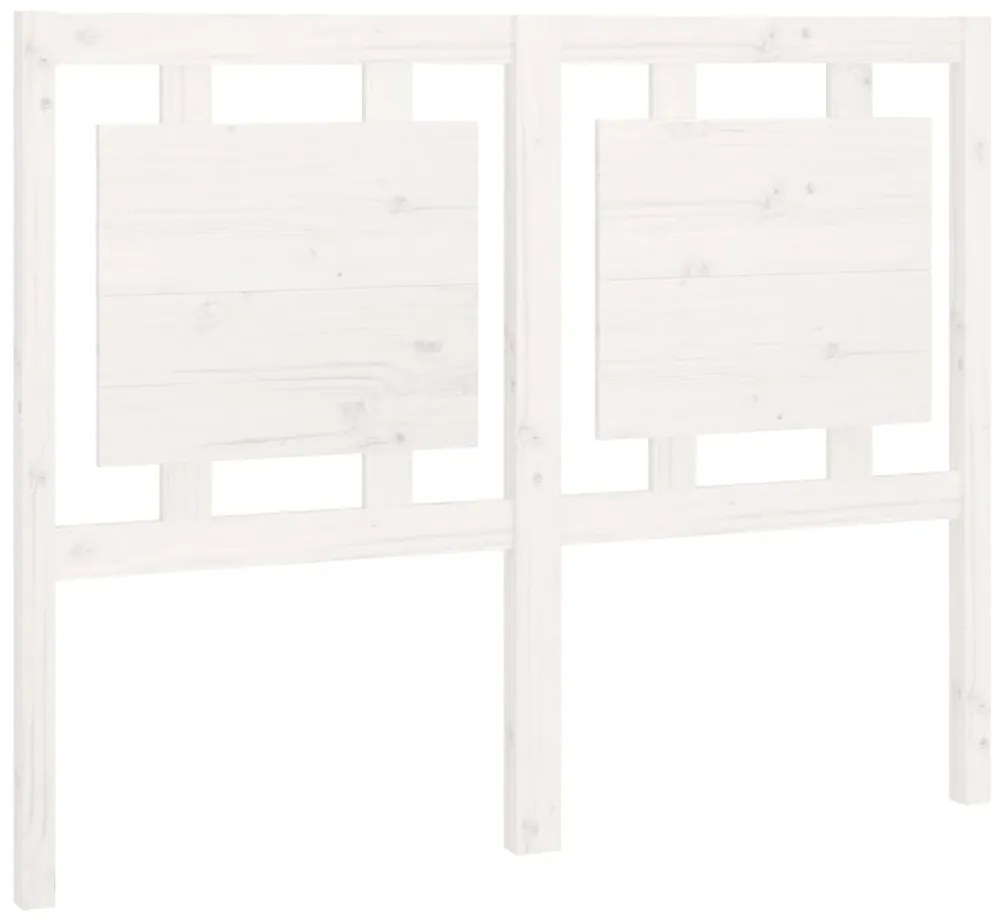 vidaXL Hoofdbord 125,5x4x100 cm massief grenenhout wit