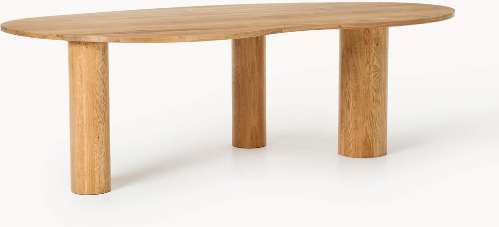 Eettafel Naruto van eikenhout in organische vorm, in verschillende formaten