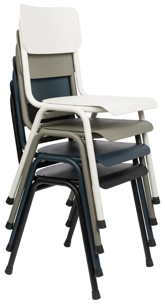 Zuiver Back To School Outdoor Stapelbare Tuinstoel Metaal Grijsblauw
