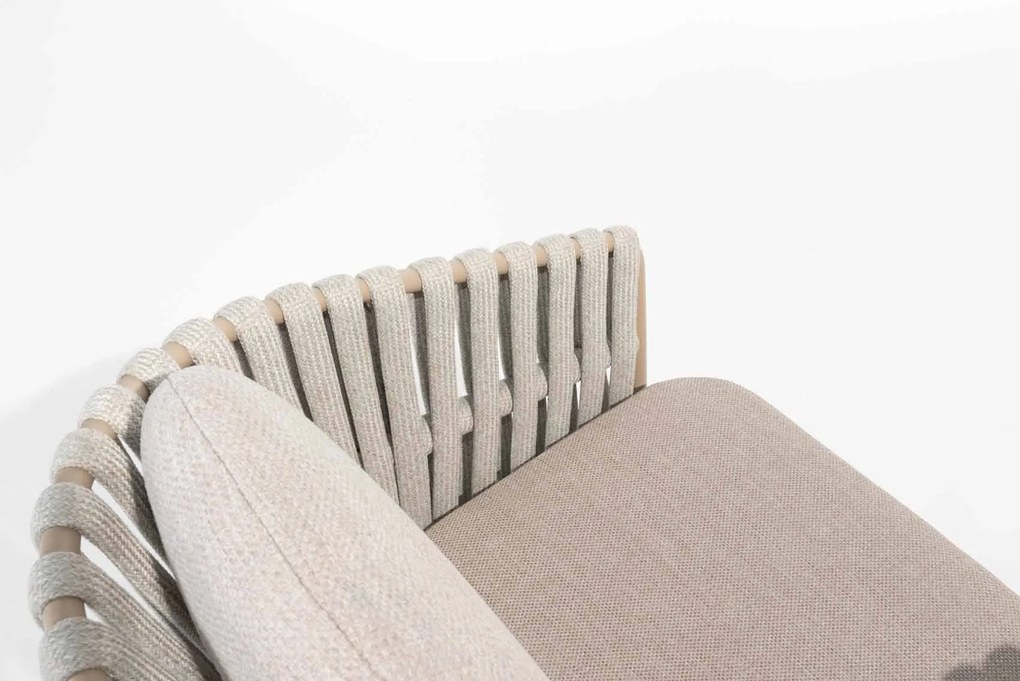 Taste by 4 Seasons Eva tuinset latte met Denia tafel latte met geprint keramisch blad 240 cm Tuinset beige weerbestendig