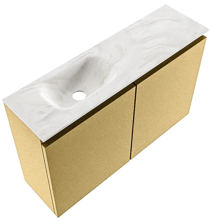 Mondiaz Ture DLux toiletmeubel 80cm oro met wastafel ostra links zonder kraangat