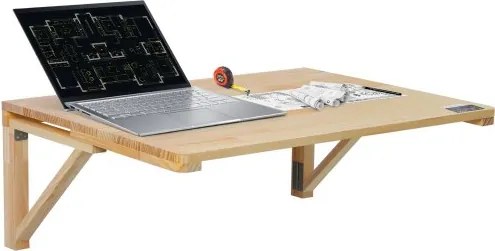 VEVOR Wandgemonteerde opklapbare tafel, 80 x 60 cm, Wandgemonteerde klaptafel, Zwevend houten bureau met ijzeren beugel, Opklapbaar bureau voor thuiskantoor, eetkamer, wasruimte, keuken, bar