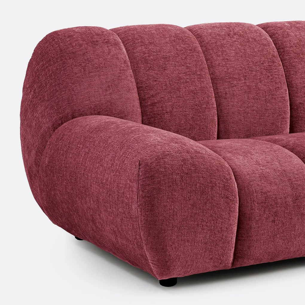 Rechte hoekbank, dik fluweel, Nuria