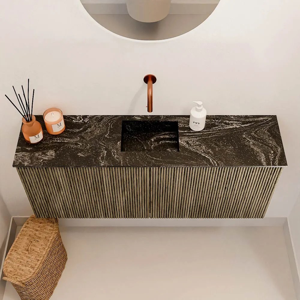Mondiaz Joya DLux 100cm toiletmeubel dusk met wastafel faye midden zonder kraangat lava