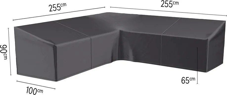 Platinum AeroCover Loungebankhoes L-vorm - 255x255x100xH65/90 cm - Grijs