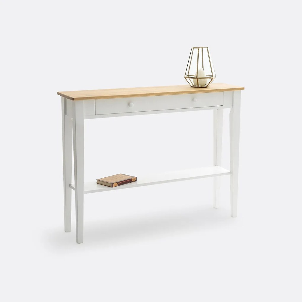 Wandtafel 1 lade in massief dennenhout, Alvina