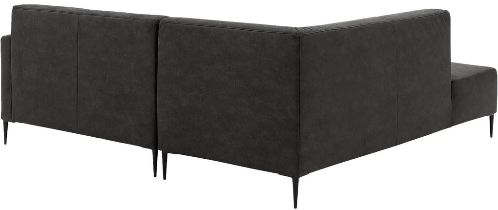 Goossens  Key West antraciet, micro leer, 2-zits, modern design met ligelement links