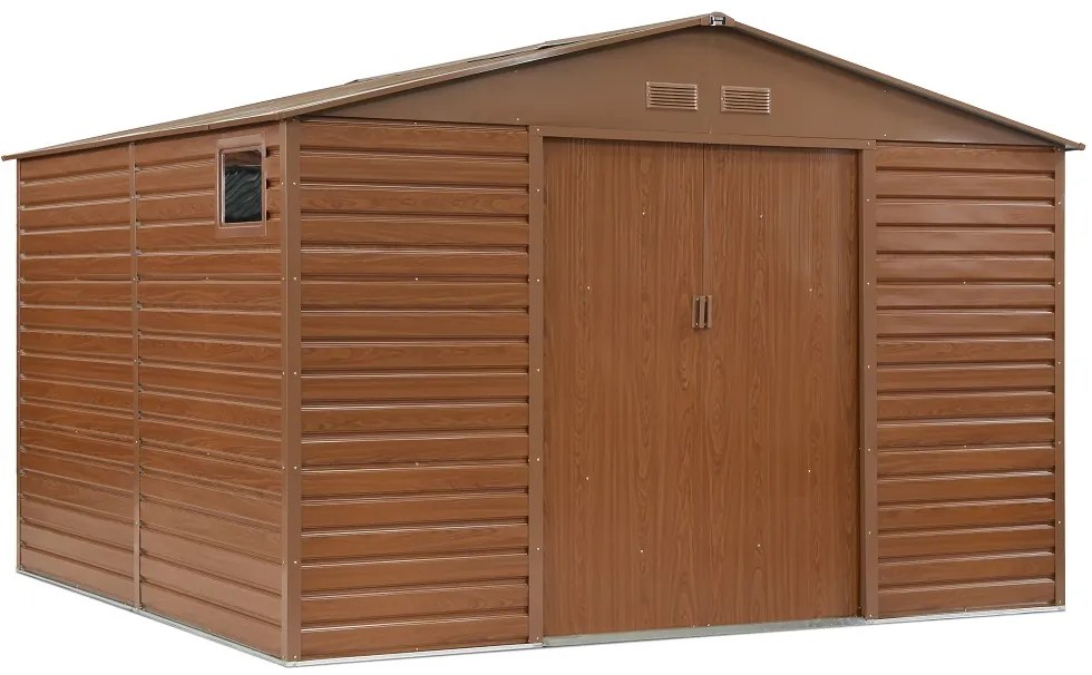 Metalen gereedschapshuis Malmo 3,4 x 3,2 m Winkel Boss bruin